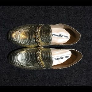 Gold loafer from Karl Lagerfeld